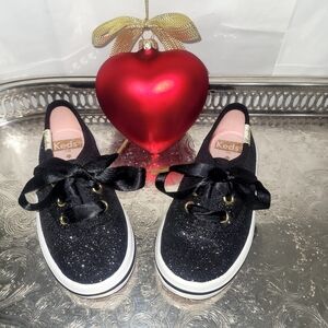 Kate Spade X Keds Brand-New Black Sparkle Sneakers, Size 5